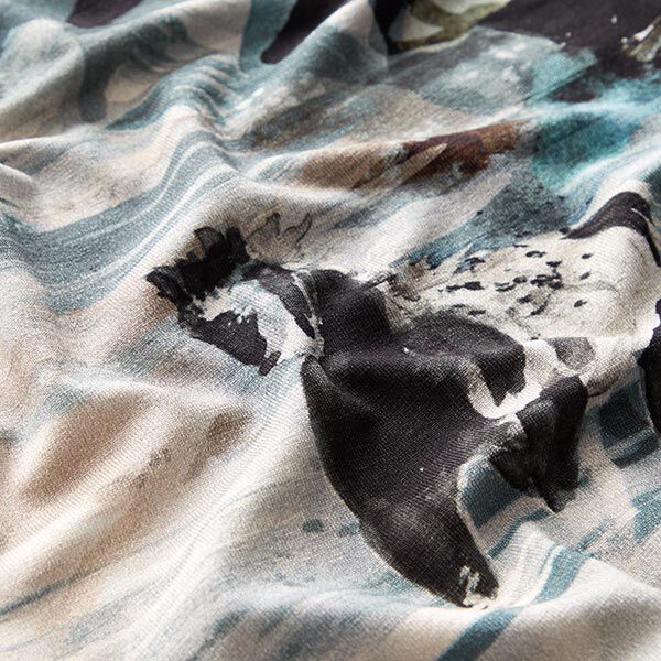Jersey de viscosa con estampado de caballos salvajes – gris – Muestra,  image number 2