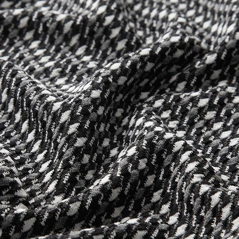 Punto jacquard mezcla algodón rombos – negro/blanco,  image number 2