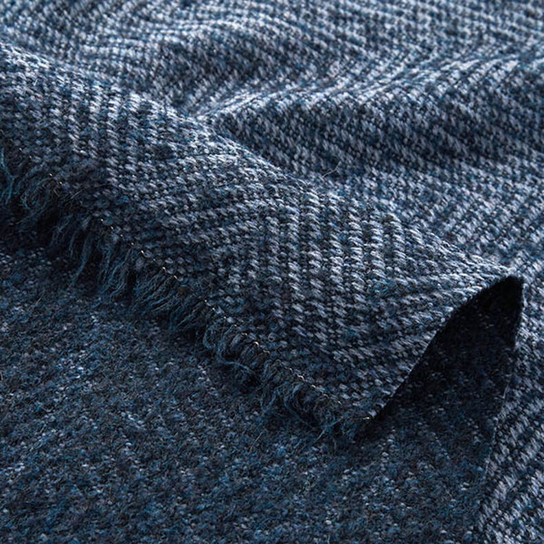 Tela de abrigo de lana estilo zigzag – azul marino,  image number 5