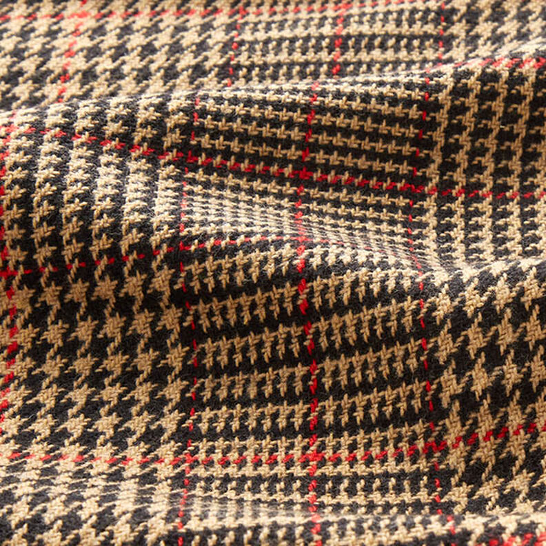 Tela de algodón para abrigo Príncipe de Gales – moca,  image number 2