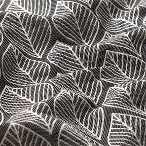 Tela decorativa Jacquard Hojas – antracito, 