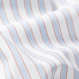 Tela de algodón rayas bicolor – blanco/azul claro, 