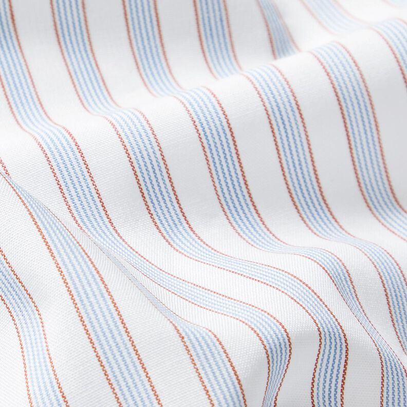 Tela de algodón rayas bicolor – blanco/azul claro,  image number 2