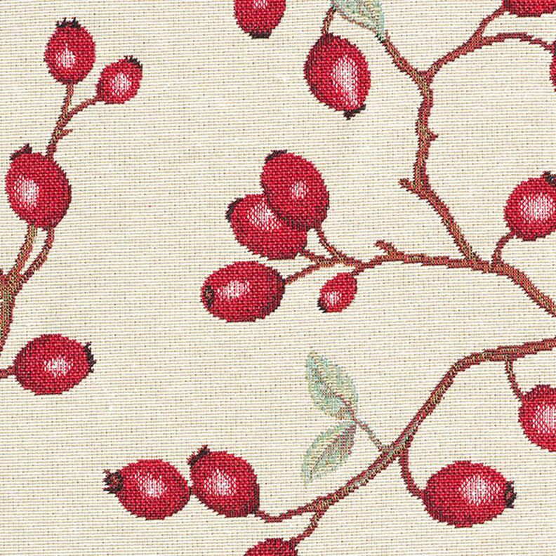 Tela decorativa Tapiz Rosa mosqueta – beige claro/rojo,  image number 9