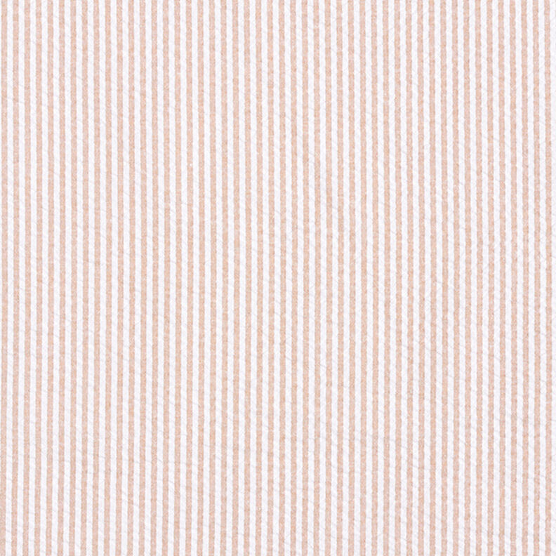 Tela Seersucker Mezcla de algodón Rayas – beige/blanco lana,  image number 1