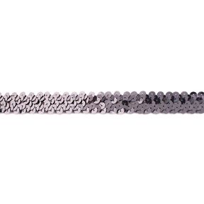 Ribete con lentejuelas elástico [20 mm] – plata antigua metalizada, 