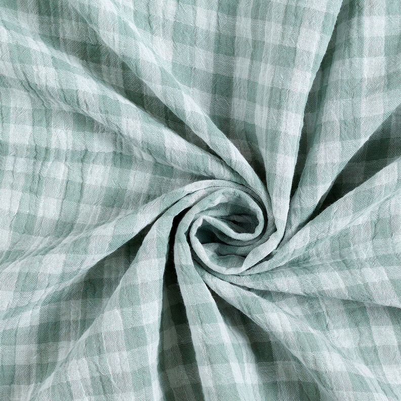 Muselina/doble arruga Hilo de cuadrados Vichy teñidos – caña/blanco,  image number 5