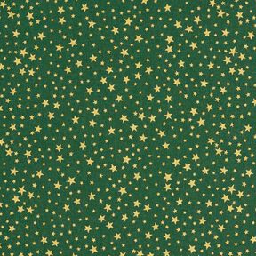 Tela de algodón Cretona Cielo estrellado navideño pequeño – verde oscuro/dorado, 