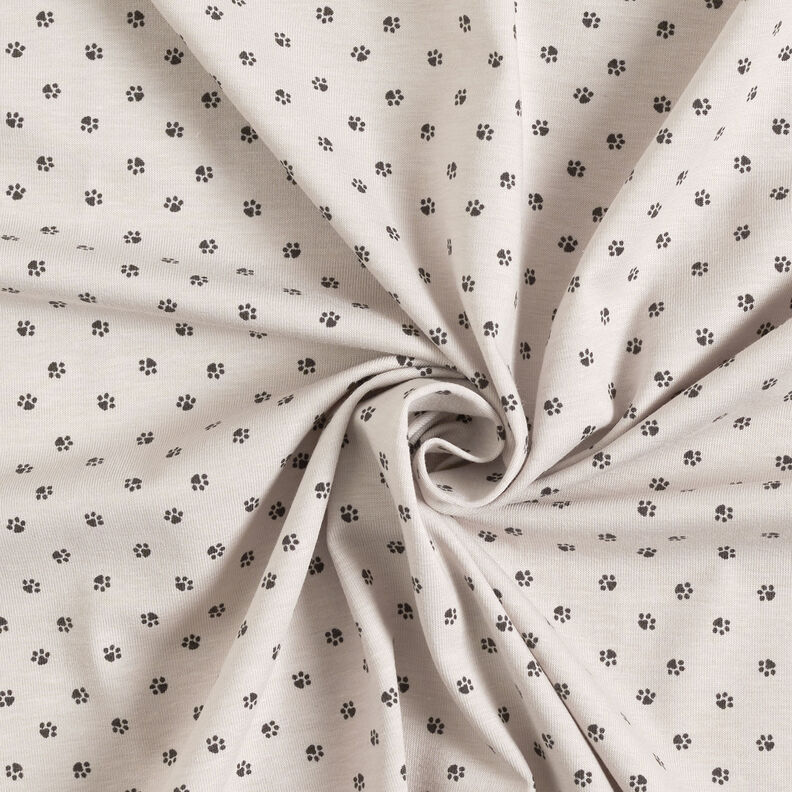 Tela de jersey de algodón Huellas de patas – gris brumoso,  image number 3