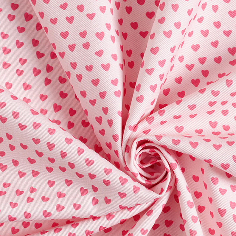 Tela decorativa sarga de algodón Mini corazones – rosa oscuro,  image number 3