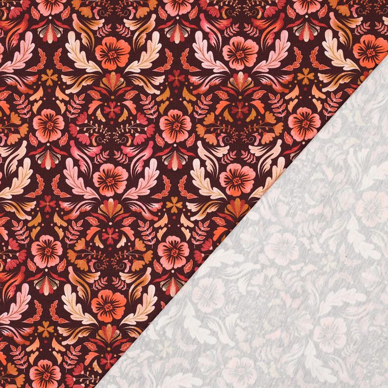 Tela de jersey de algod&oacute;n Flores Impresi&oacute;n digital &ndash; burdeos,  image number 4