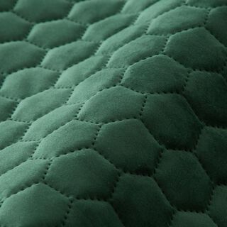 Tela de tapicería Terciopelo acolchado en diseño de panal – verde oscuro, 