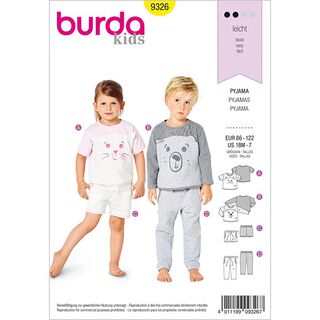 Pijama de niño, Burda 9326 | 86 - 122, 