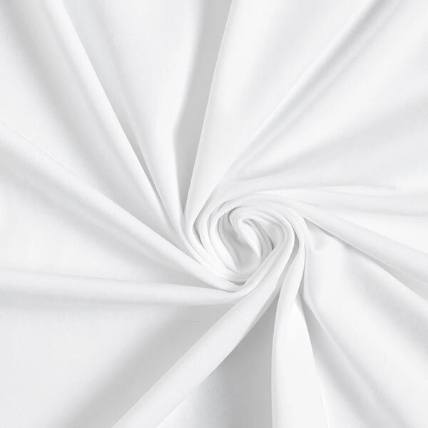 Tela de jersey de algodón Uni mediano – blanco,  image number 1