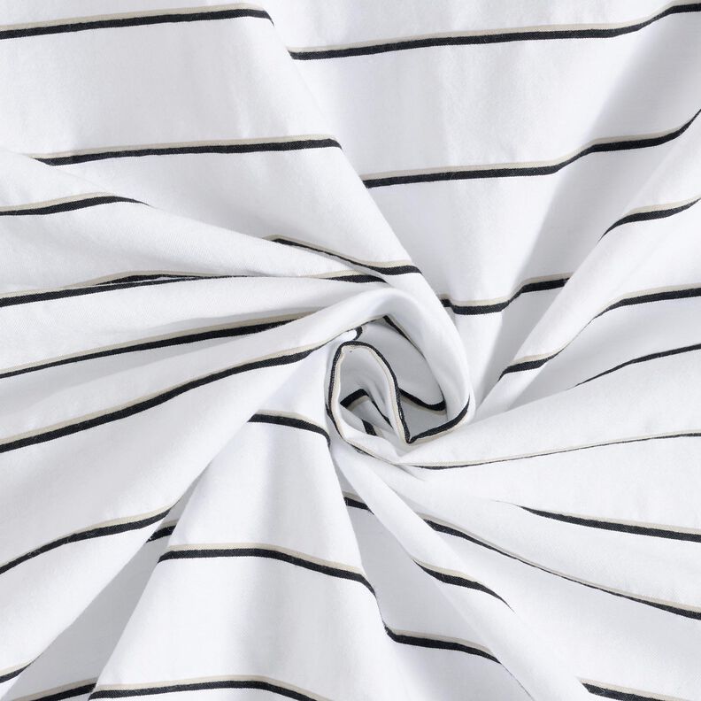 Mezcla de algodón rayas anchas – blanco/negro,  image number 3