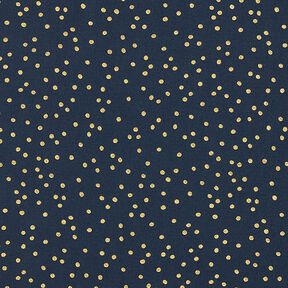 Tela de algodón Popelina Lunares finos – azul noche/dorado, 