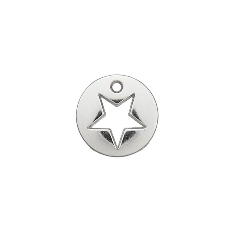 Pieza decorativa Estrella [ Ø 12 mm ] – plateado metálica,  image number 1