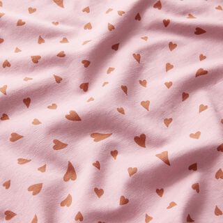 Tela de jersey de algodón Corazones arremolinados – rosa viejo claro, 
