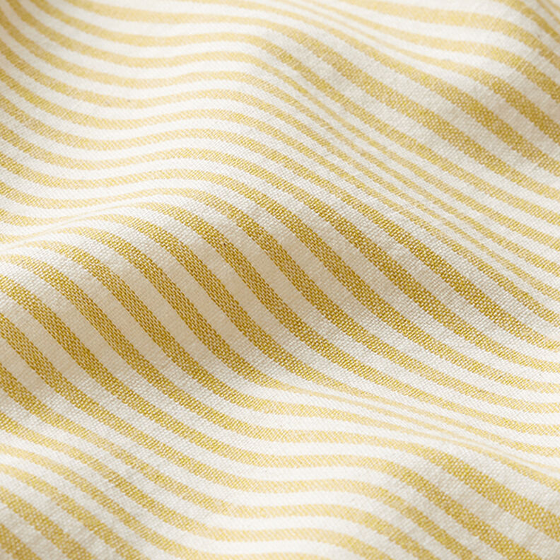 Mezcla de viscosa y algodón Rayas – amarillo curry/blanco lana,  image number 2