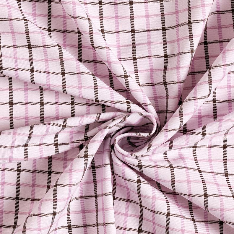 Tela de camisa de algodón con patrón de cuadros – rosado/violeta pastel,  image number 4
