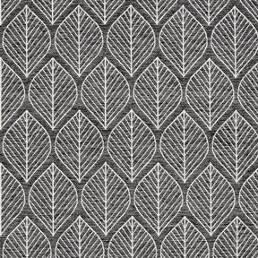 Tela decorativa Jacquard Hojas – antracito, 