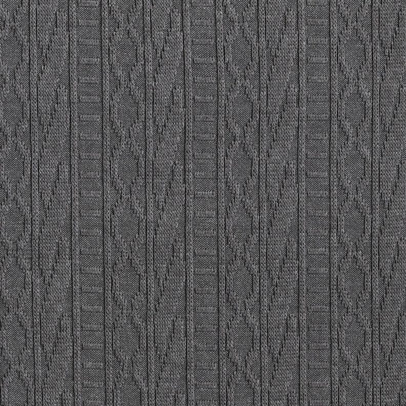 Jersey jacquard Rayas decoradas en mezcla de algodón – gris oscuro,  image number 1