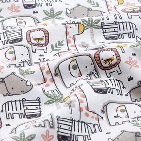 Tela de algodón Cretona Pequeños animales salvajes – gris plateado, 