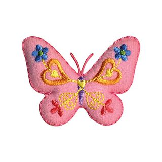 Parche Mariposa [ 4,5 x 5,5 cm ] – rosa/amarillo, 