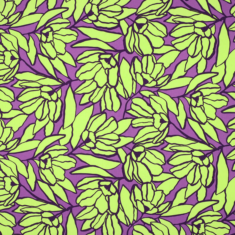 Lenzing Ecovero Inked Bouquet | Nerida Hansen – rojo lila/verde lima,  image number 1
