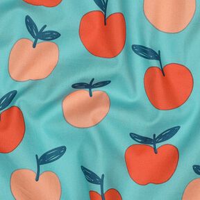 Popelina de algodón Manzanas grandes | Poppy Fabrics – azul agua/salmón, 