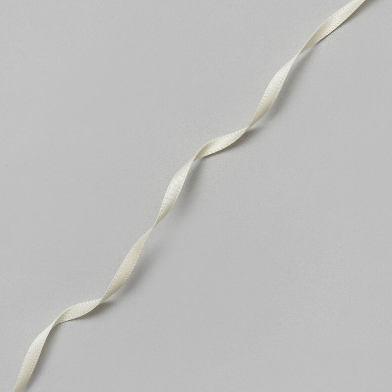 Cinta de satén [3 mm] – blanco lana,  image number 2