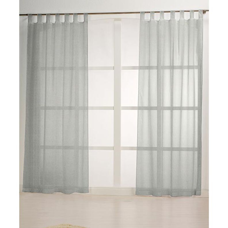 Tejido para cortinas Voile Apariencia de lino 300 cm – gris claro,  image number 5