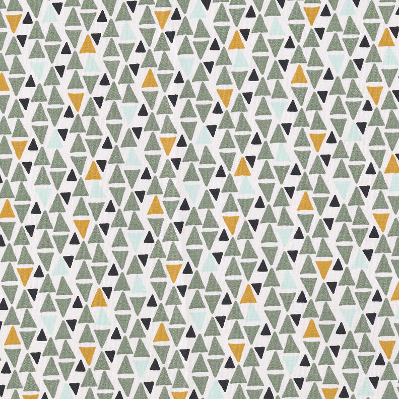 Tela de algodón Cretona triángulos mini – caña/blanco,  image number 1