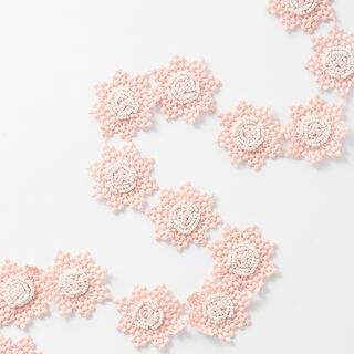 Banda de encaje Flores [45 mm] – rosa/blanco, 