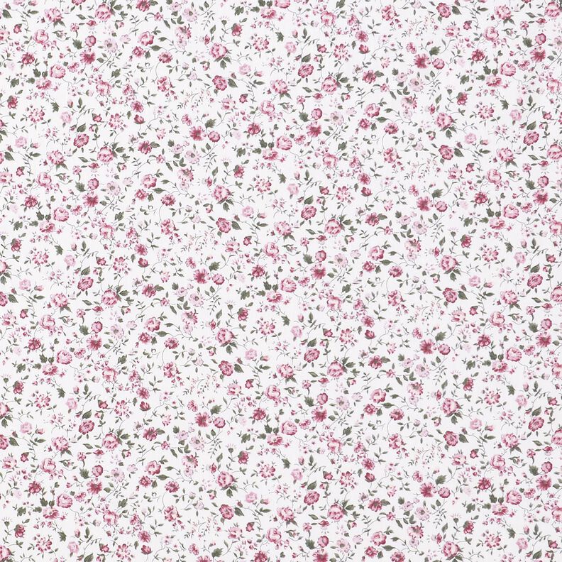 Popelín de algodón rosas delicadas – blanco/malva,  image number 1