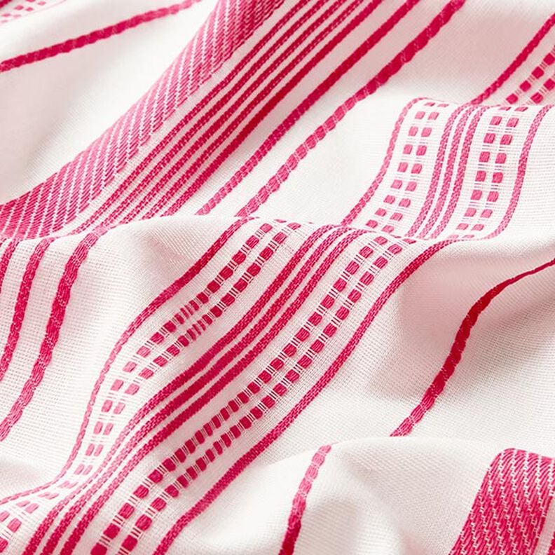 Tela de algodón Rayas bordadas – blanco lana/pink,  image number 2