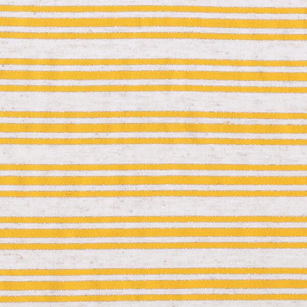 Tela de jersey de viscosa Rayas brillantes irregulares – blanco lana/amarillo sol,  image number 1