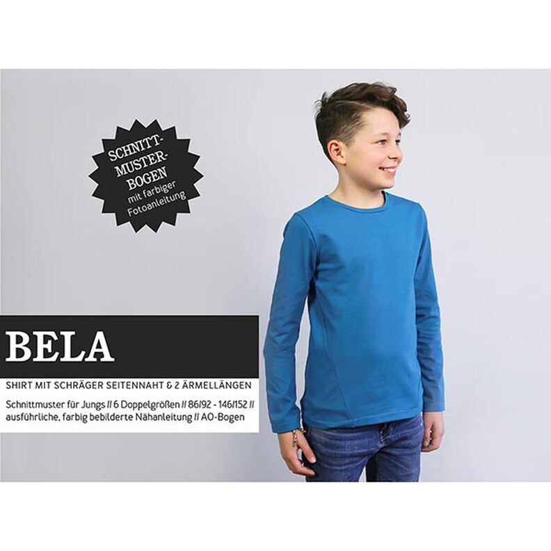 BELA  Camisa deportiva con costura lateral diagonal | Studio Schnittreif | 86-152,  image number 1