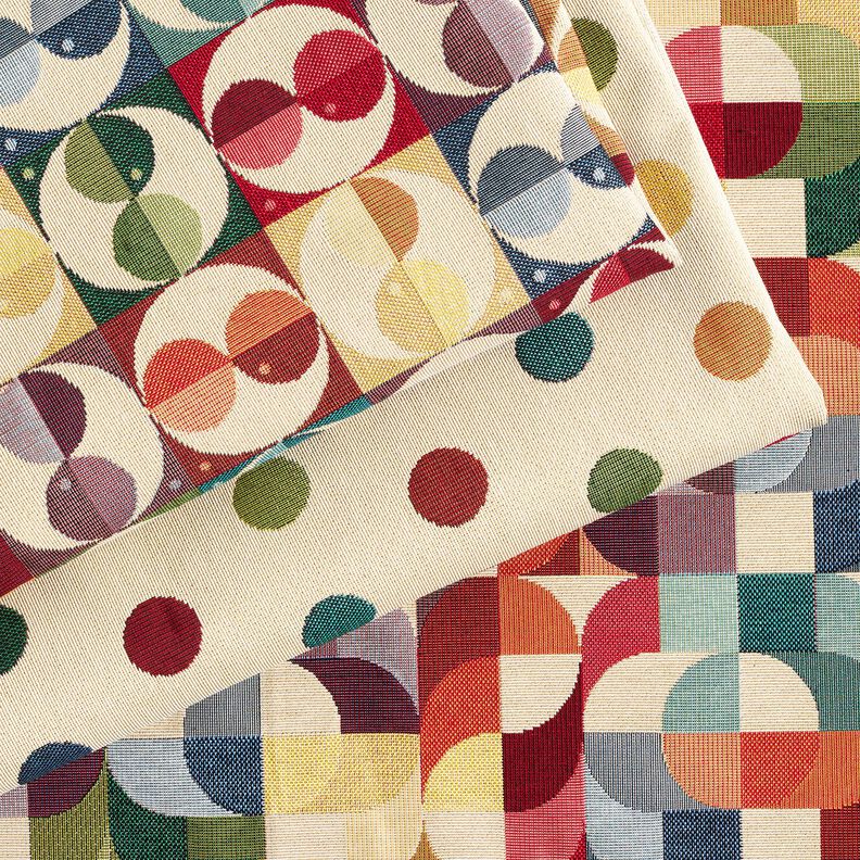 Tela decorativa Tapiz Puntos de confeti – beige claro/rojo,  image number 5