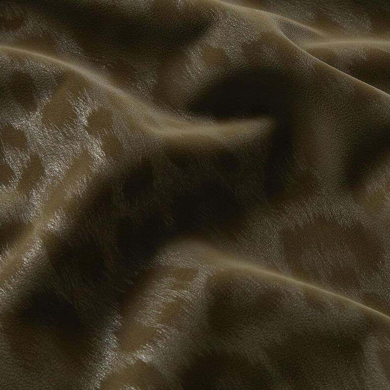 Tejido de pantal&oacute;n revestido con estampado de leopardo cepillado &ndash; caqui,  image number 5