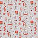 Tela de algodón Cretona Gato navideño – gris plateado/rojo – Muestra,  thumbnail number 1