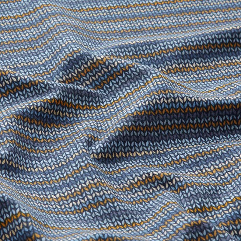Tela de jersey de algodón Patrón de tejido – azul marino,  image number 2