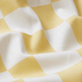 Tela de algodón Cretona Cuadros abstractos – blanco/amarillo vainilla, 