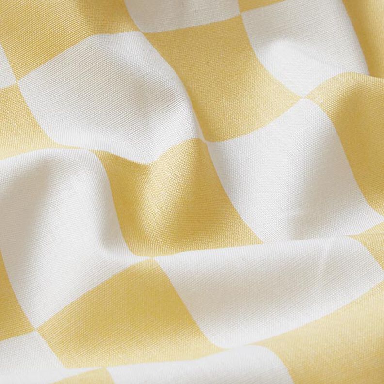 Tela de algodón Cretona Cuadros abstractos – blanco/amarillo vainilla,  image number 2
