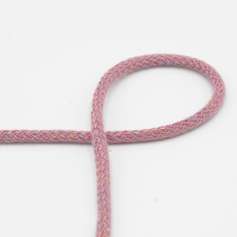Cordel de algodón Lúrex [Ø 5 mm] – rosa viejo oscuro,  image number 1