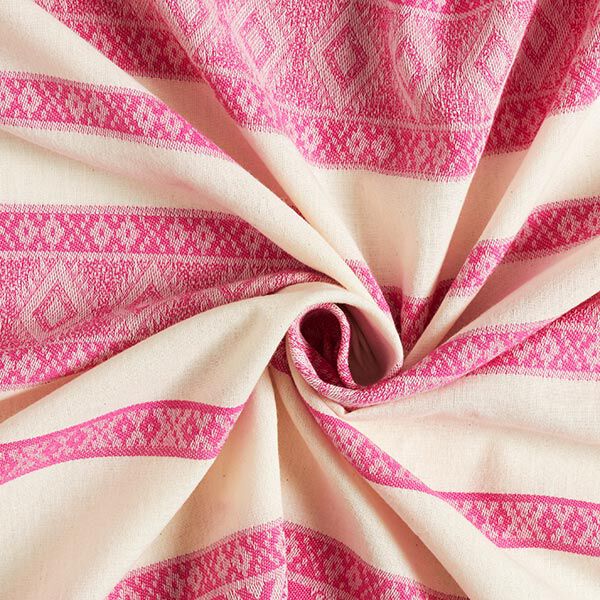Tela de algodón con patrón de diamantes – blanco lana/pink,  image number 3