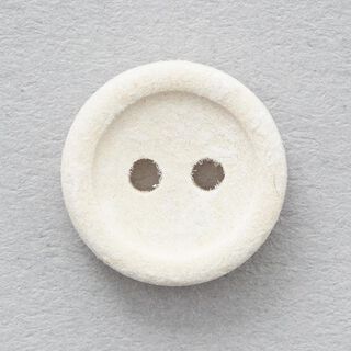 Botón de piel Recycling 2 agujeros  – blanco lana, 