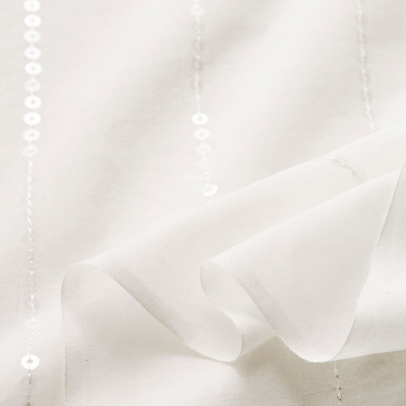 Voile mezcla algodón-seda lentejuelas – blanco,  image number 7