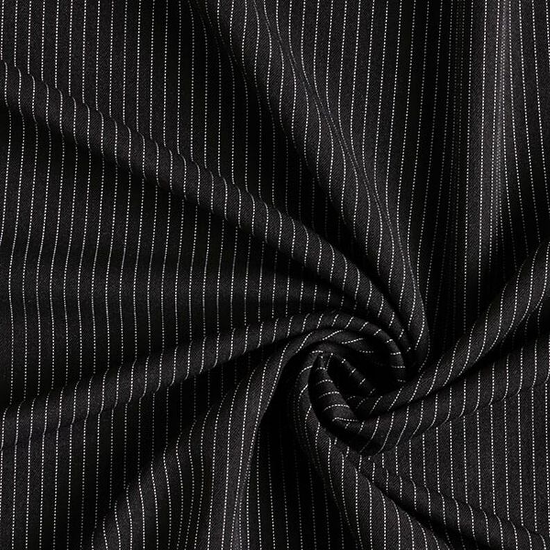 Tela para traje Rayas verticales tejidas Fina 5 mm – negro,  image number 2