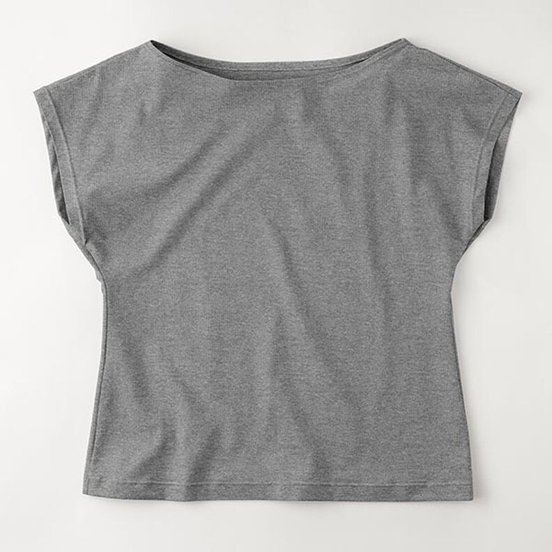 Tela de jersey de algodón Uni Melange – gris oscuro,  image number 8